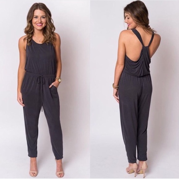 gray romper pants